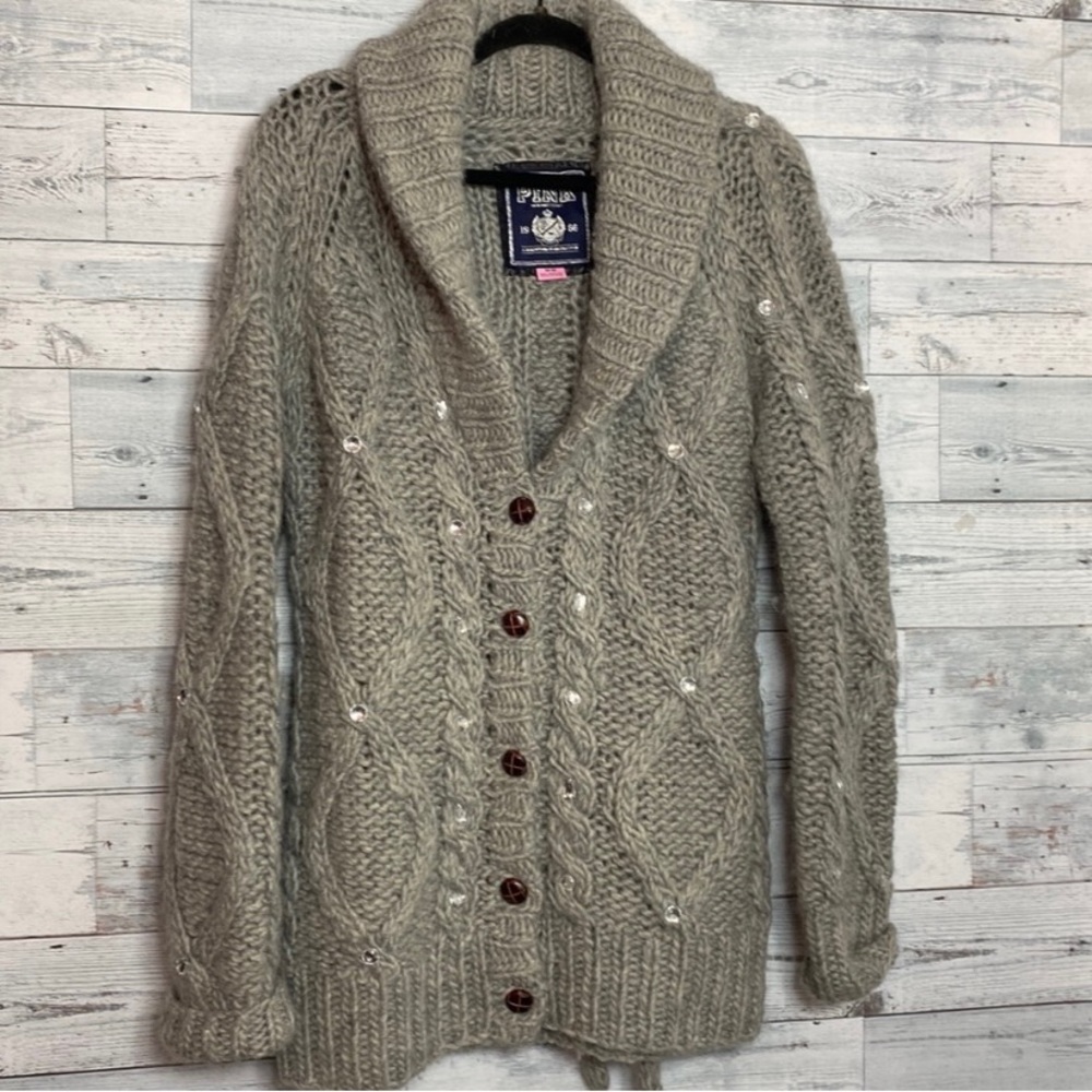 Victoria Secret Pink rhinestone wool cardigan